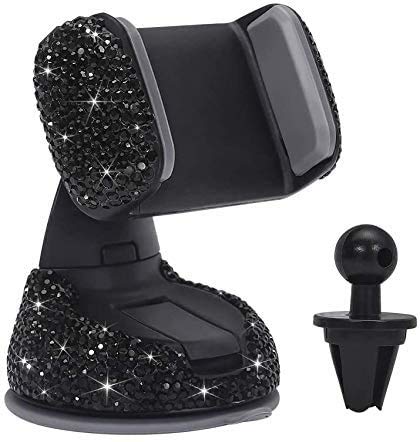 Ecmln Bling Car Phone Holder,Rhinestone Bling Crystal Car Phone Mount,With One Air Vent Base,Universal Cell Phone Holder For Das