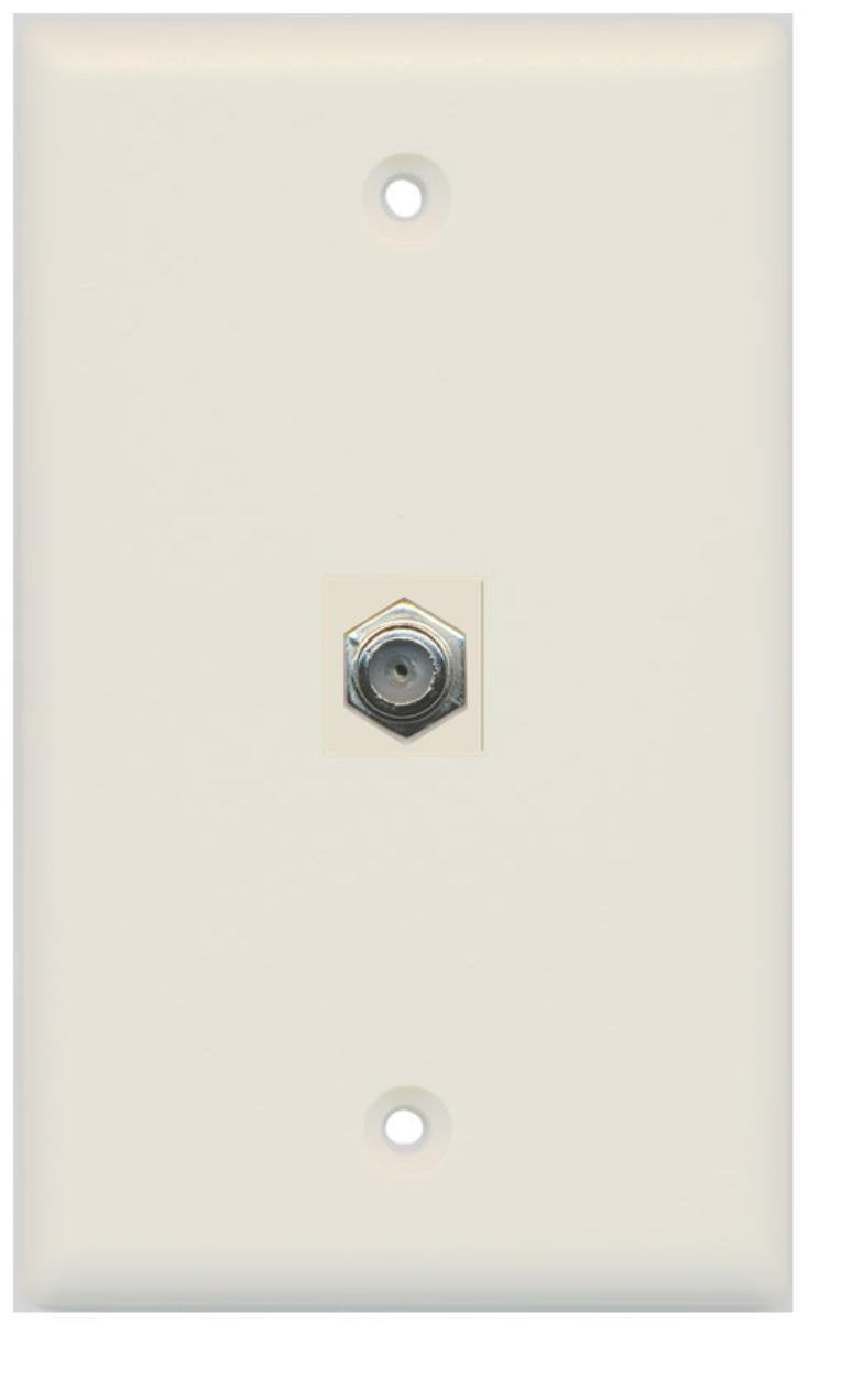 Riteav Coax Cable Tv Wall Plate 1 Gang Flat   Light Almond