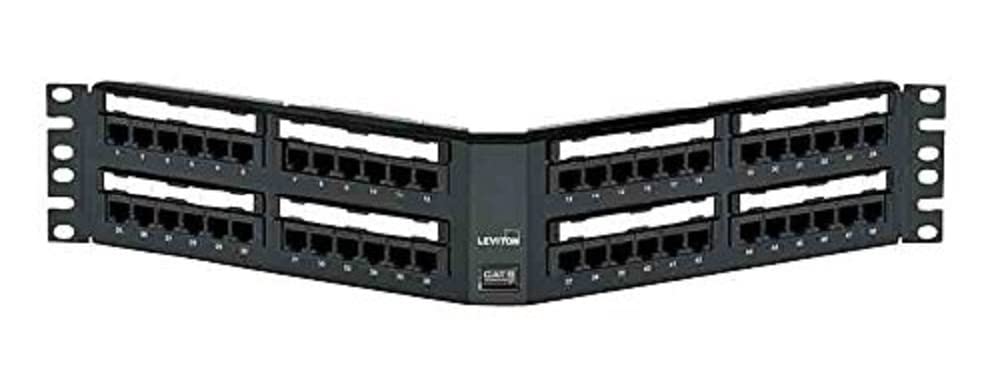 Leviton 69587-U48 Extreme Cat 6+ Angled 110-Style Patch Panel, 2RU, 48-Port
