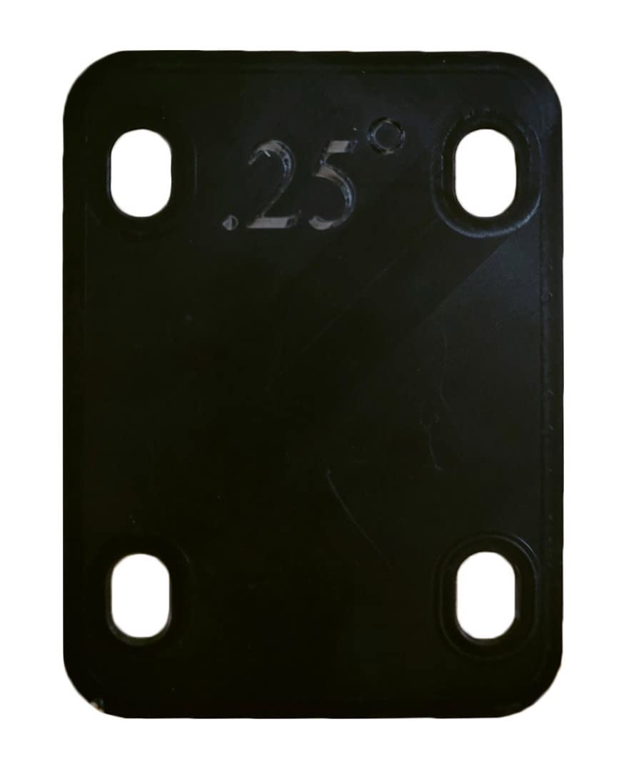 Tuoren Guitar Neck Shims 3Pcs 0.25, 0.5, And 1Degree Nylon Gasket For Guitar And Bass Bolt-On Neck Repair 3 X 2.2Inch Black (Bla