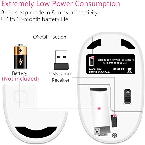 Juhoo Wireless Mouse With Nano Receiver For Pc, Laptop, Notebook, Computer, Macbook, Less Noise, Portable Mobile Optical Mice(Be