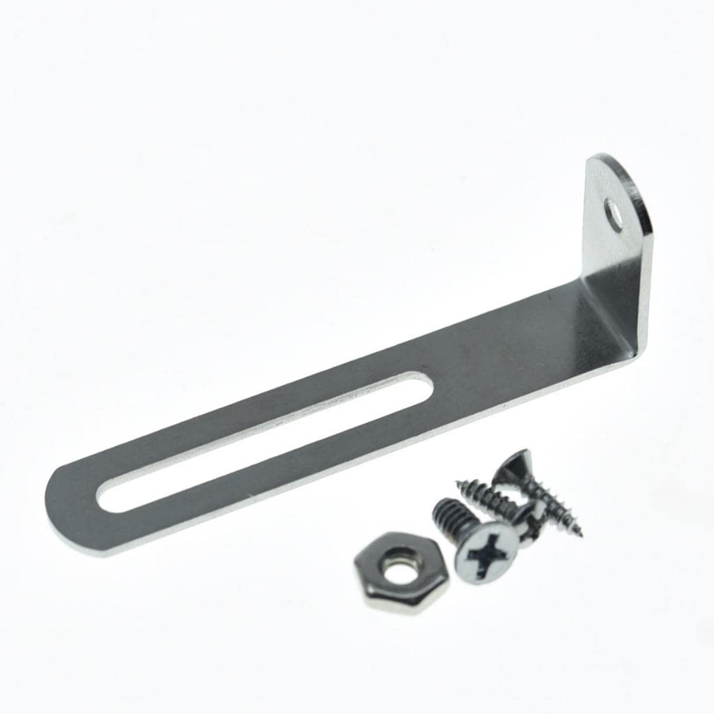 Kaish Premium Stainless Steel Guitar Pickguard Bracket With Pickguard Mounting Screws Bolt And Nut For Usa Les Paul Chrome