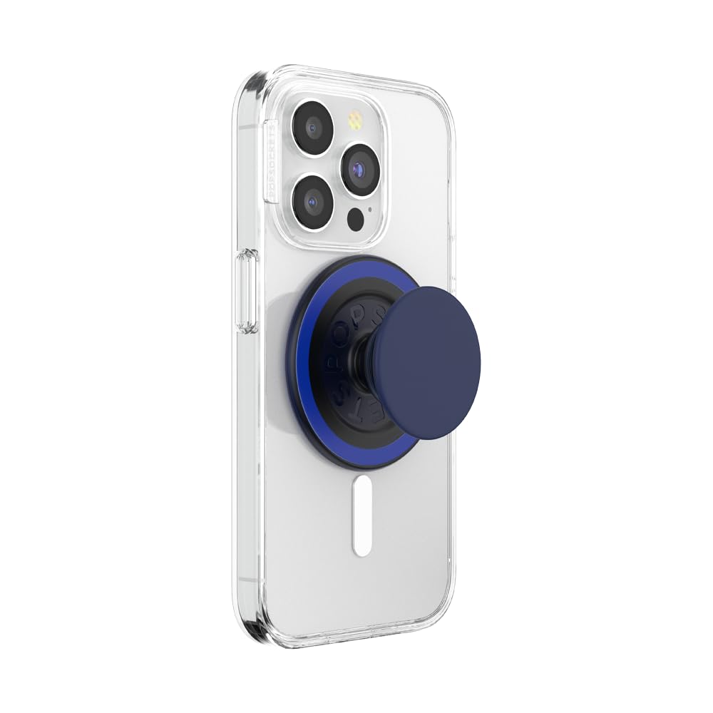 PopSockets Phone Grip for MagSafe, Magnetic Holder, Phone Stand - Basic Naval