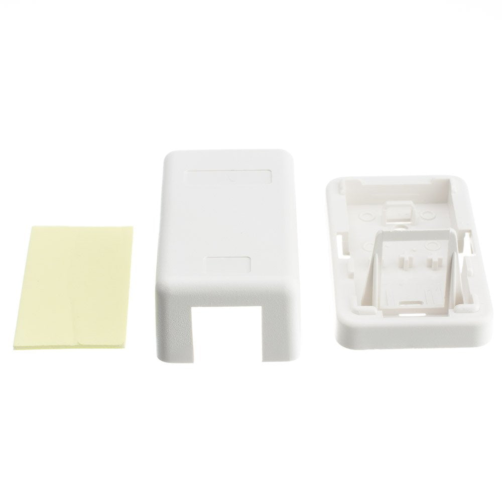 Cablewholesale 1 Port Keystone Jack Surface Mount Box, White, Surface Mount Box For Networking, Home Theatre, Security/Surveilla