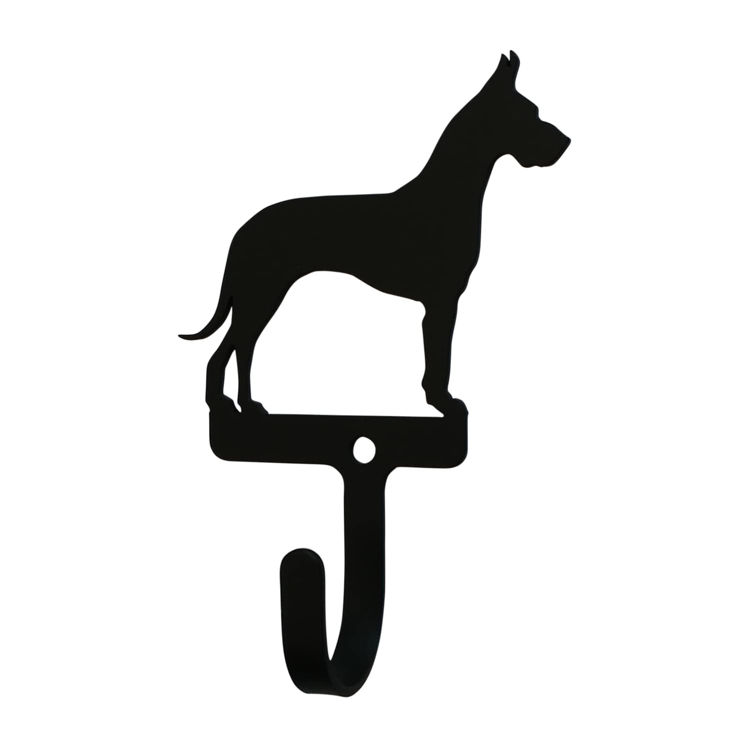 Village Wrought Iron Great Dane Wall Hook Decorative Small