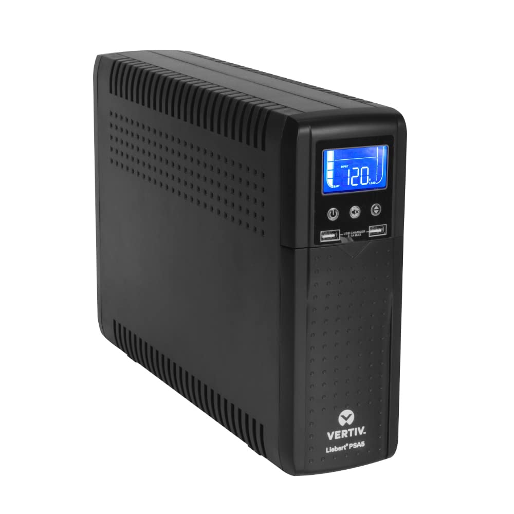 Vertiv Liebert Psa5 700Va 420W Line Interactive Ups With Avr Technology And Battery Backup 10 Outlets And Three Year Full Unit R