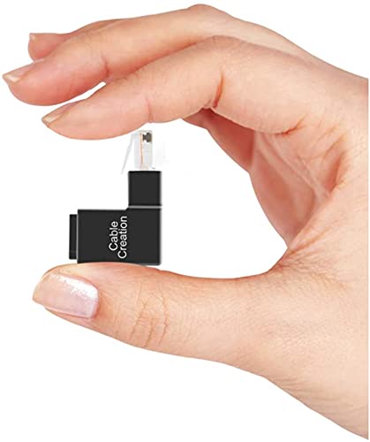 Cablecreation 2 Pack Ethernet Adapter, Cat5E/Cat6 Up Angle Ethernet Adapter, 90 Degree And 270 Degree Rj45/8P8C Ethernet Female