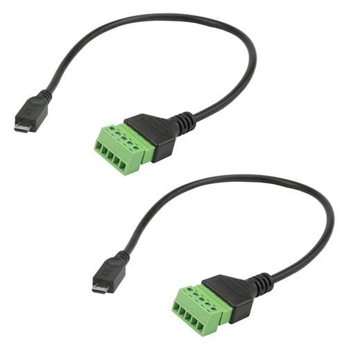 Wmycongcong 2 Pcs Micro Usb Screw Terminal Block Connector Micro Usb 2.0 Male To 5 Pin Female Bolt Screw Terminals Pluggable Typ