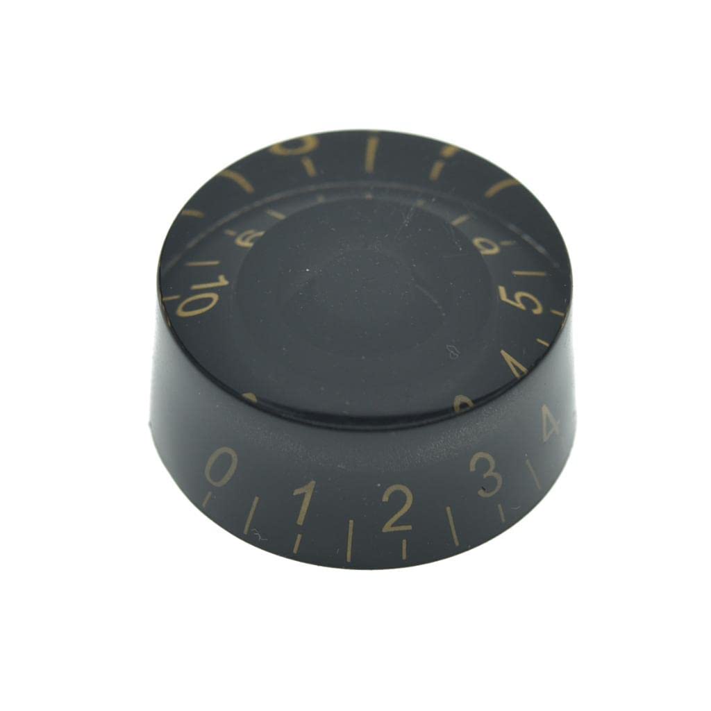 Kaish Set Of 4 Black With Gold Lettered Lp Guitar Speed Knob Guitar Control Knobs For Les Paul Sg