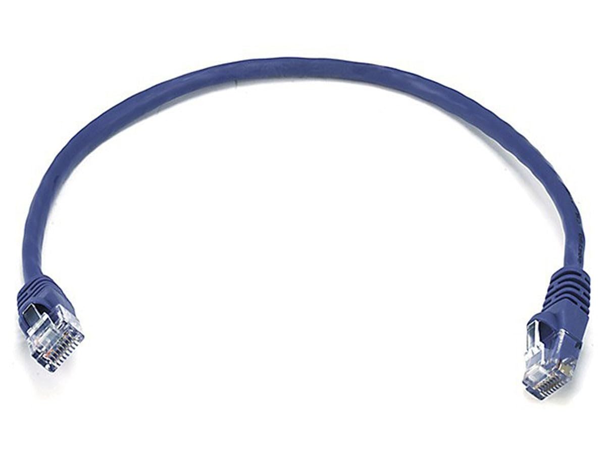 Monoprice Cat6 Ethernet Patch Cable   Snagless Rj45, Pure Bare Copper, 550Mhz, Utp, 24Awg, 1 Feet, Purple   Fullboot Series