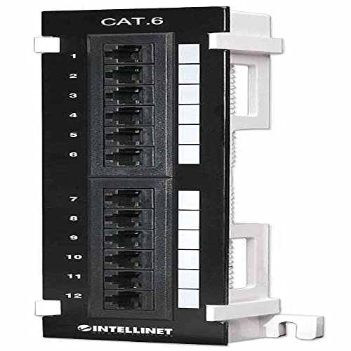 Intellinet 12 Port Cat6 Wall Mount Patch Panel (560269),Black