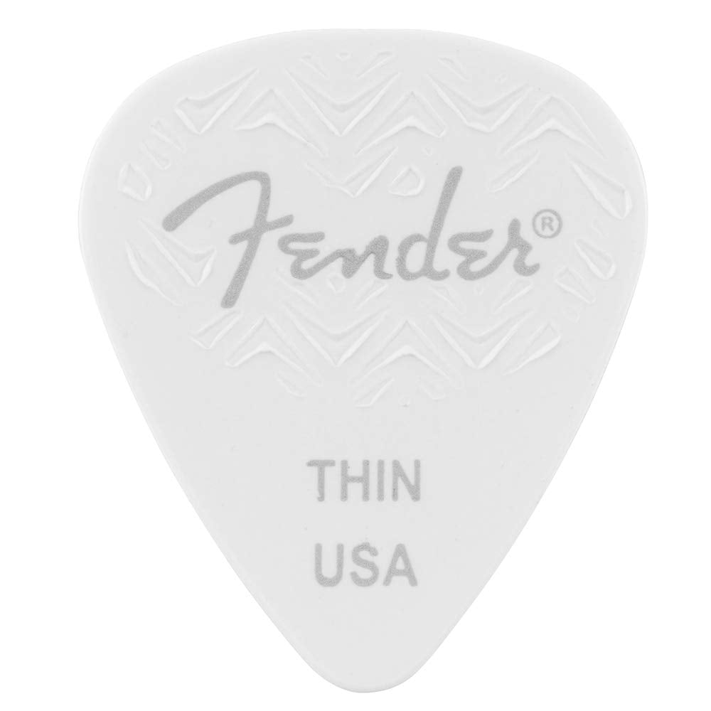 Fender Wavelength Guitar Picks 351 Shape, White, Thin, 6-Pack