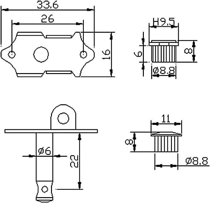 Golden Gate F 2215 Vintage Acoustic Guitar Tuners   6 Individual (3+3)   Nickel