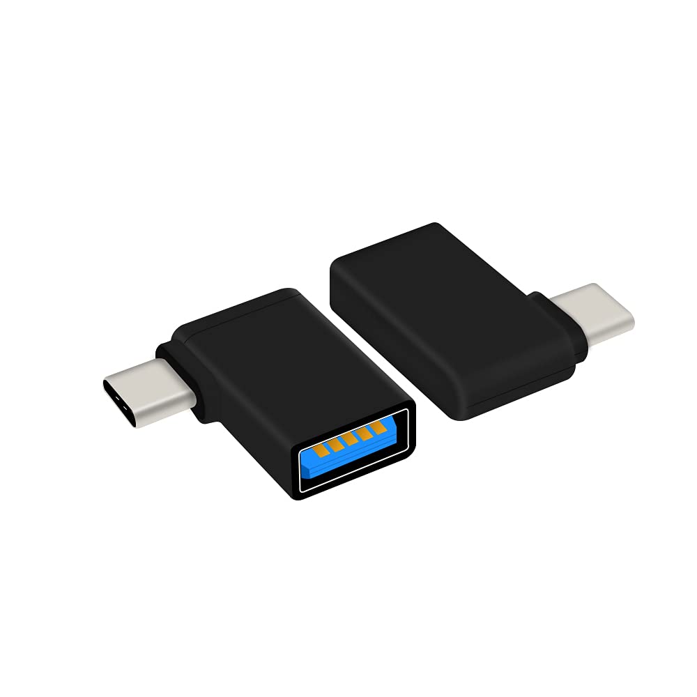 Rgzhihuifz Right Angle Usb C To Usb 3.0 Adapter 90 Degree Type C Male To Usb A 3.0 Female Converter,On The Go(Otg) For Smartphon
