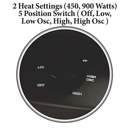 Optimus Oscillation Parabolic Radiant Heater, Black