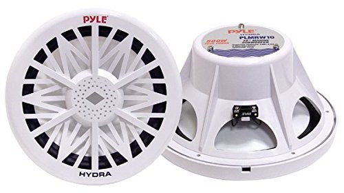 Pyle Plmrw8 8-Inch Outdoor Marine Audio Subwoofer - 400 Watt Single White Waterproof Bass Loud Speaker For Marine Stereo Sound S