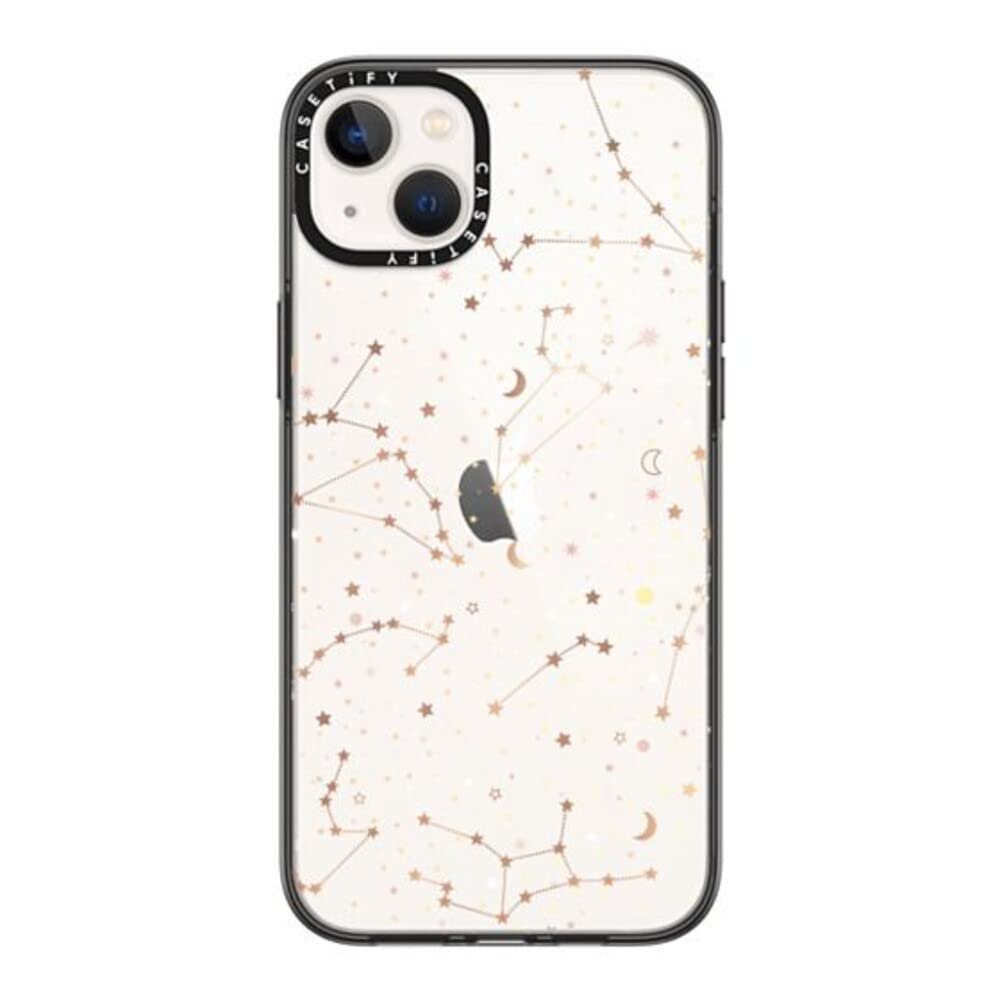 Casetify Compact Iphone 14 Plus Case [2X Military Grade Drop Tested / 4Ft Drop Protection]   Space Pattern On Clear Background  