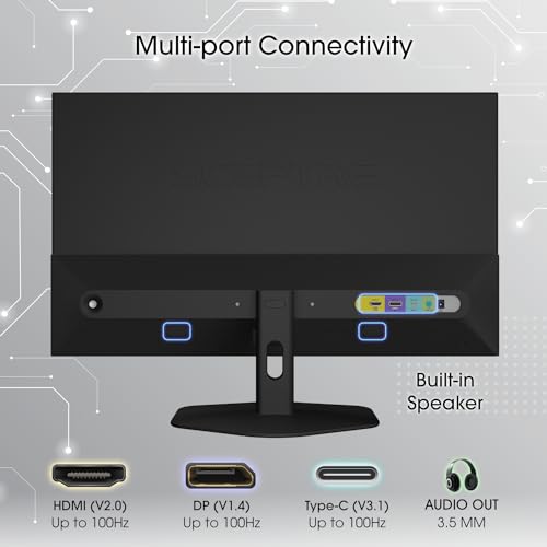 Sceptre 27 Inch Ips Eye Care Monitor 100Hz Displayport Hdmi And Usb C 100% Srgb Build In Speakers, Machine Black 2024 (E275W Fp1