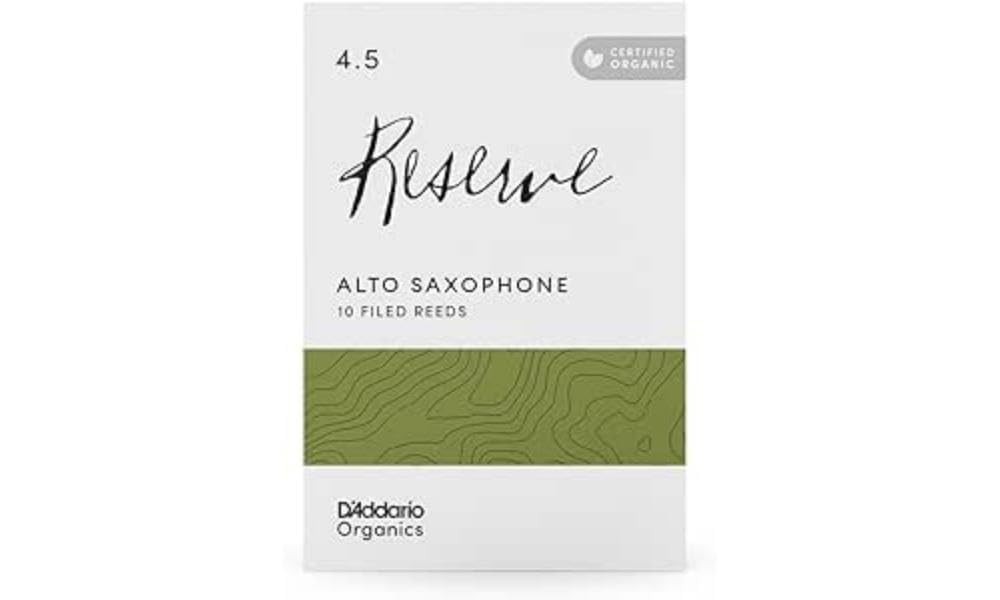 Daddario Organic Reserve Alto Saxophone Reeds   Filed, Strength 4.5, 10 Pack