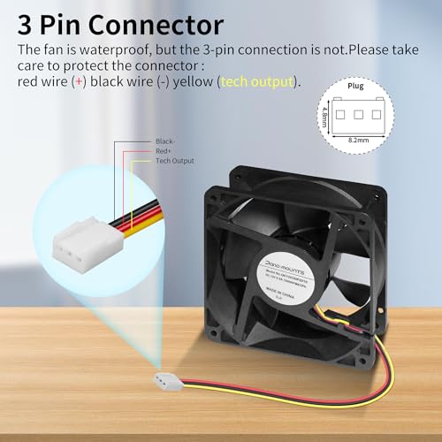 120Mm 12V Ip67 Waterproof Fan High Speed 12V Dc 120Mm 12038 3Pin Ventilation Cooling Fan 3500Rpm