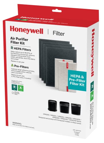 Honeywell Hepa Air Purifier Filter Kit   Includes 2 Hepa R Replacement Filters And 4 A Carbon Pre Cut Pre Filters   Airborne All