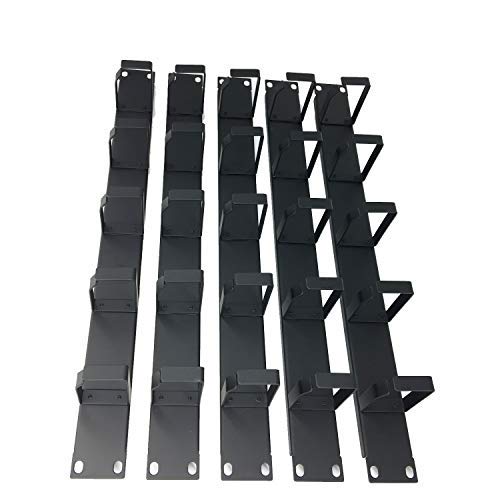 Wire Ring Rack Qiaoyoubang (5 Pack) 1U 5 D Ring Cable Manager 19 Inch Horizontal Rack ...
