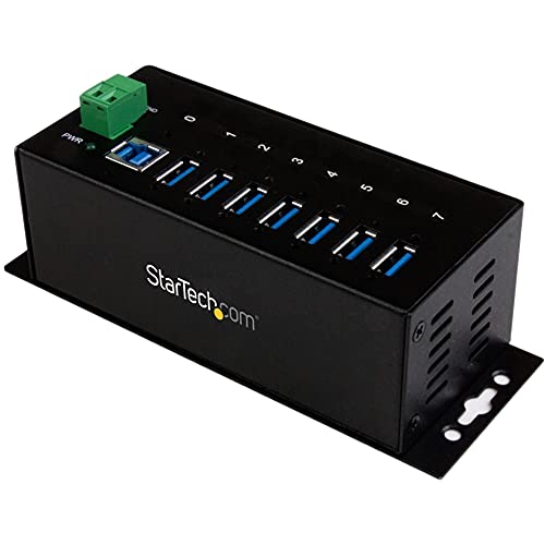 Startech.Com 7 Port Usb 3.0 Hub   5Gbps   Metal Industrial Usb A Hub With Esd Protection & 350W Surge Protection   Din Rail Wall