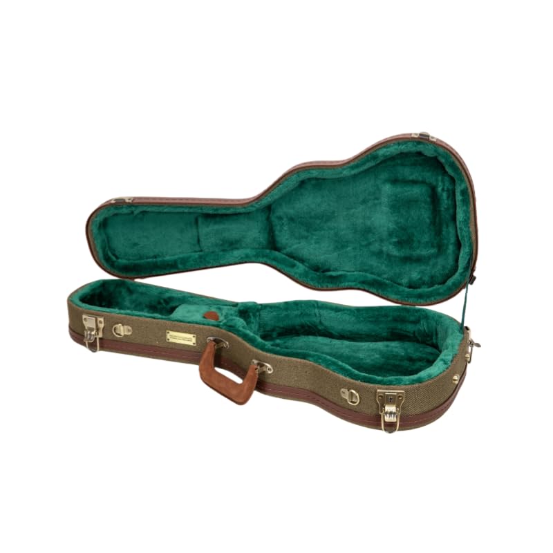 Crossrock Master Series Tenor Ukulele Case For 27 Large Body | Olive Green Eco Tweed Fabric, Re-Engineered Shell, Backpack Str