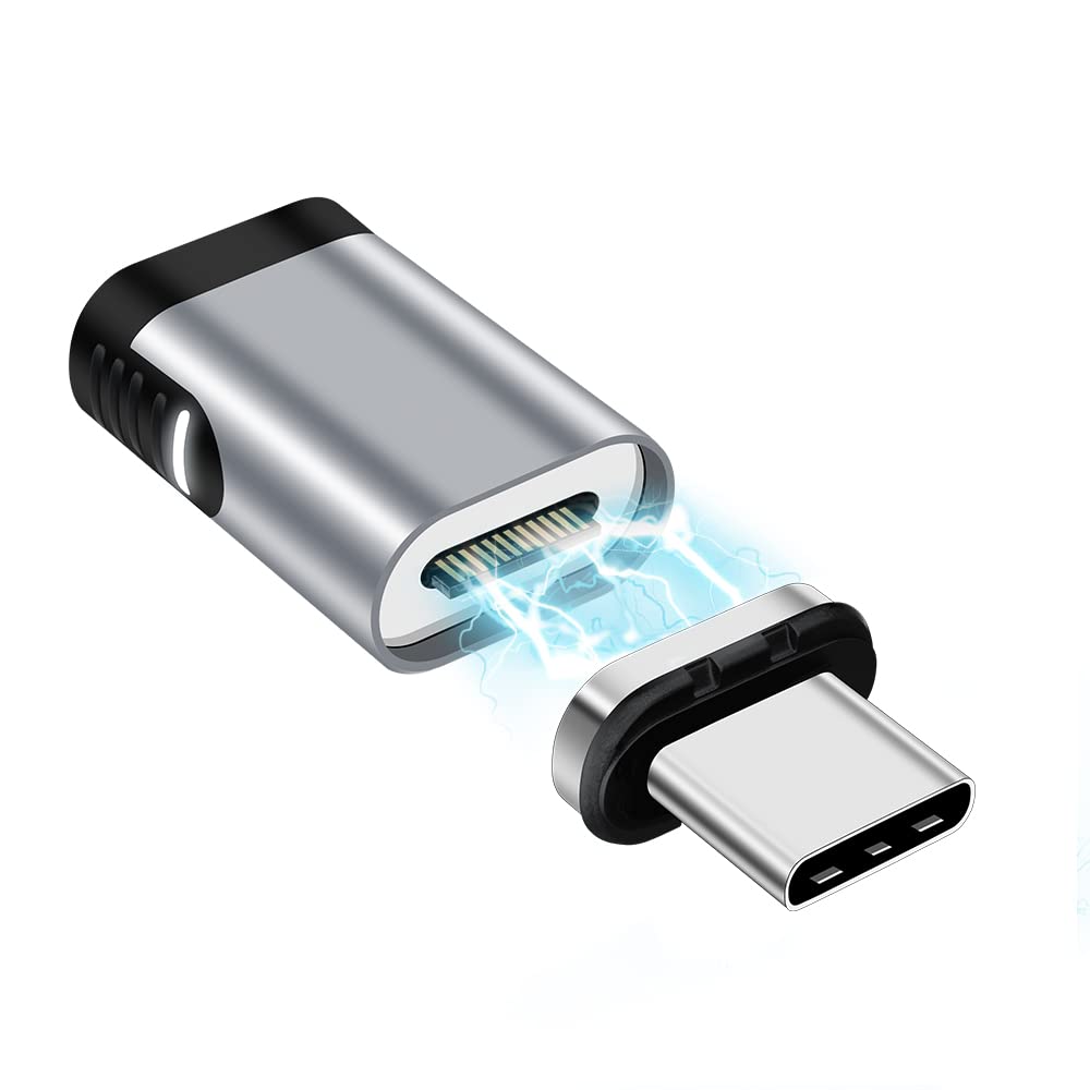 Sheeast Magnetic Usb C Adapter 24 Pin Mini Magnetic Usb C Adapter Straight Male To Female Connector 100W Pd Fast Charge 20Gbs Da