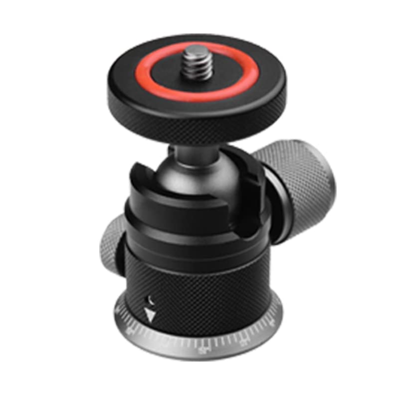 Poyinco Camera Tripod Mini Ball Head With 1/4' Hotshoe Mount Adapter 360 Degree Rotatable Aluminum Tripod Head For Monopod Dslr Cameras Phone Gopro Max Load 6.6Lbs/3Kg