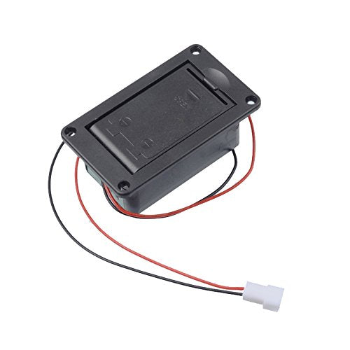 Getmusic Active Bass Guitar Pickup 9V Battery Boxs/Holder/Case/Compartment Cover With Metal Contacts Spring And 2 Pin Plug With 