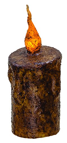 Cwi Gifts 5'' Burnt Mustard Dripped Flicker Pillar Candle