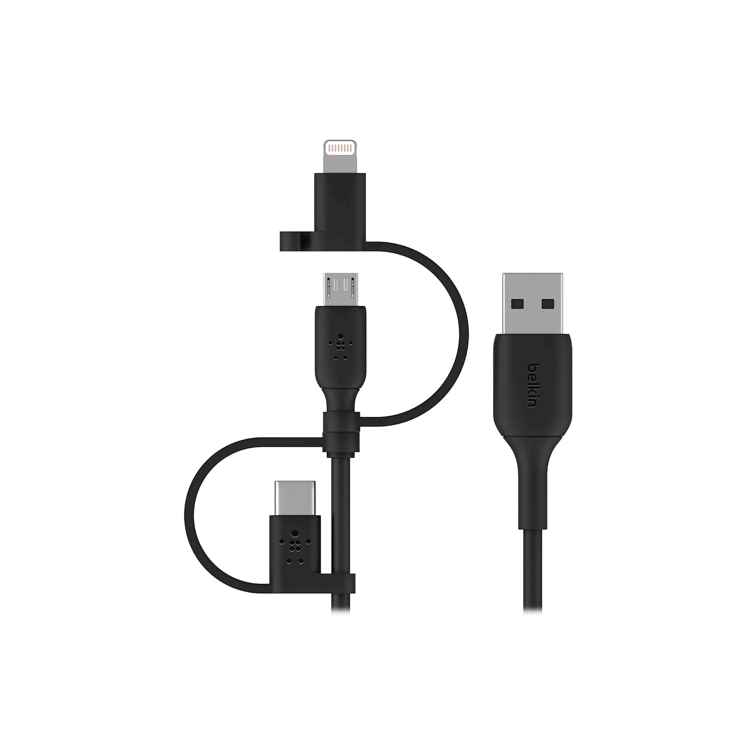 Belkin Universal Cable (3 In 1 Usb C, Lightning, Micro Usb Charging Cable) Charge Smartphones, Tablets, Power Banks And More (3.
