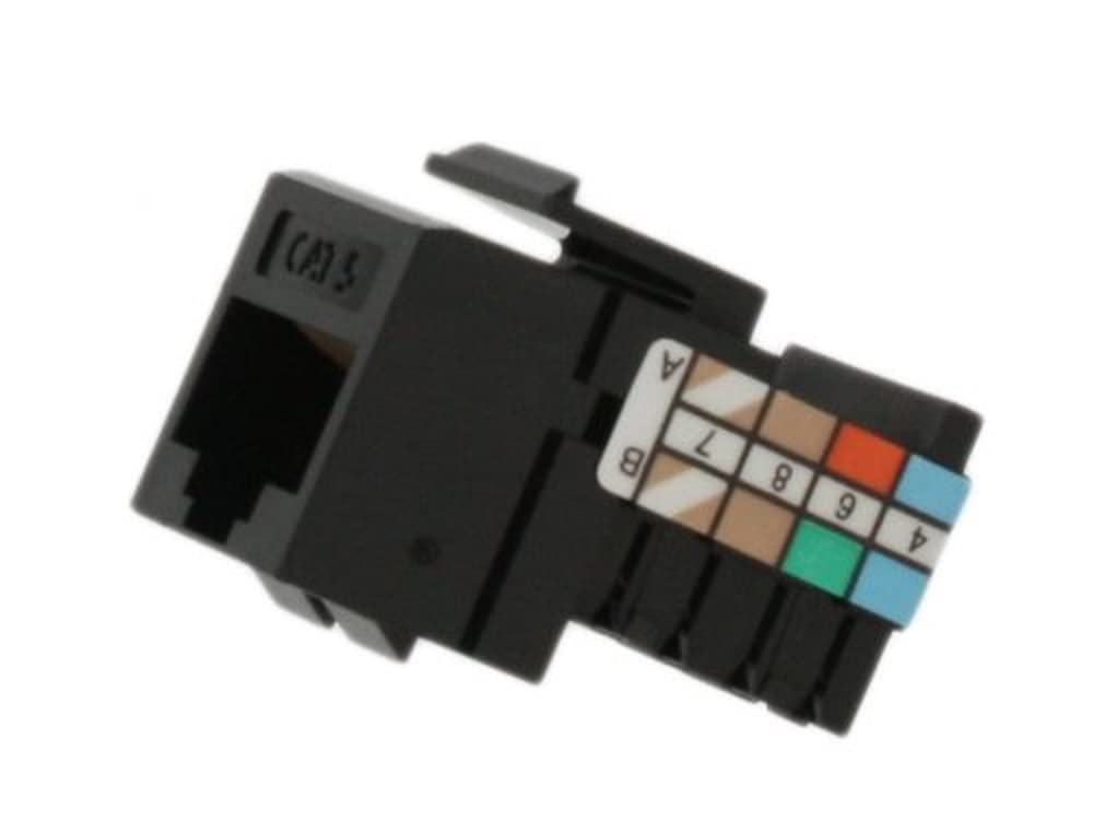 Leviton 41108 RE5 Category 5 QuickPort Connector, CAT 5, Black