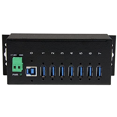 Startech.Com 7 Port Usb 3.0 Hub   5Gbps   Metal Industrial Usb A Hub With Esd Protection & 350W Surge Protection   Din Rail Wall