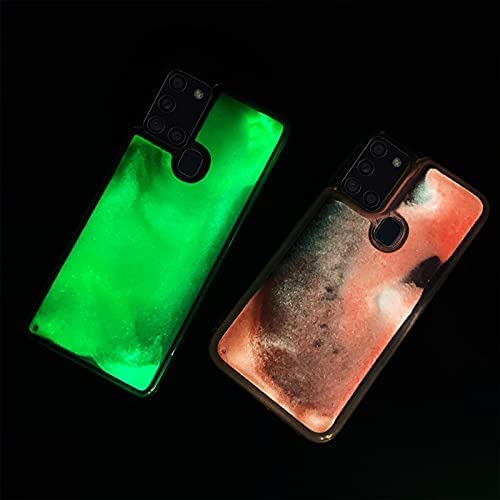 Yatchen Liquid Fluorescent Case For Samsung Galaxy A52 5G,Luxury Fun Glow In The Darkness Quicksand Clear Soft Tpu Back Cover Lu