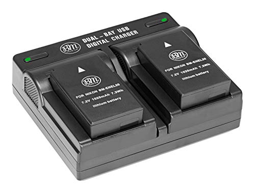Bm Premium Pack Of 2 Enel20, En El20A Batteries And Usb Dual Battery Charger For Nikon Coolpix P950, P1000, Dl24 500, Coolpix A,