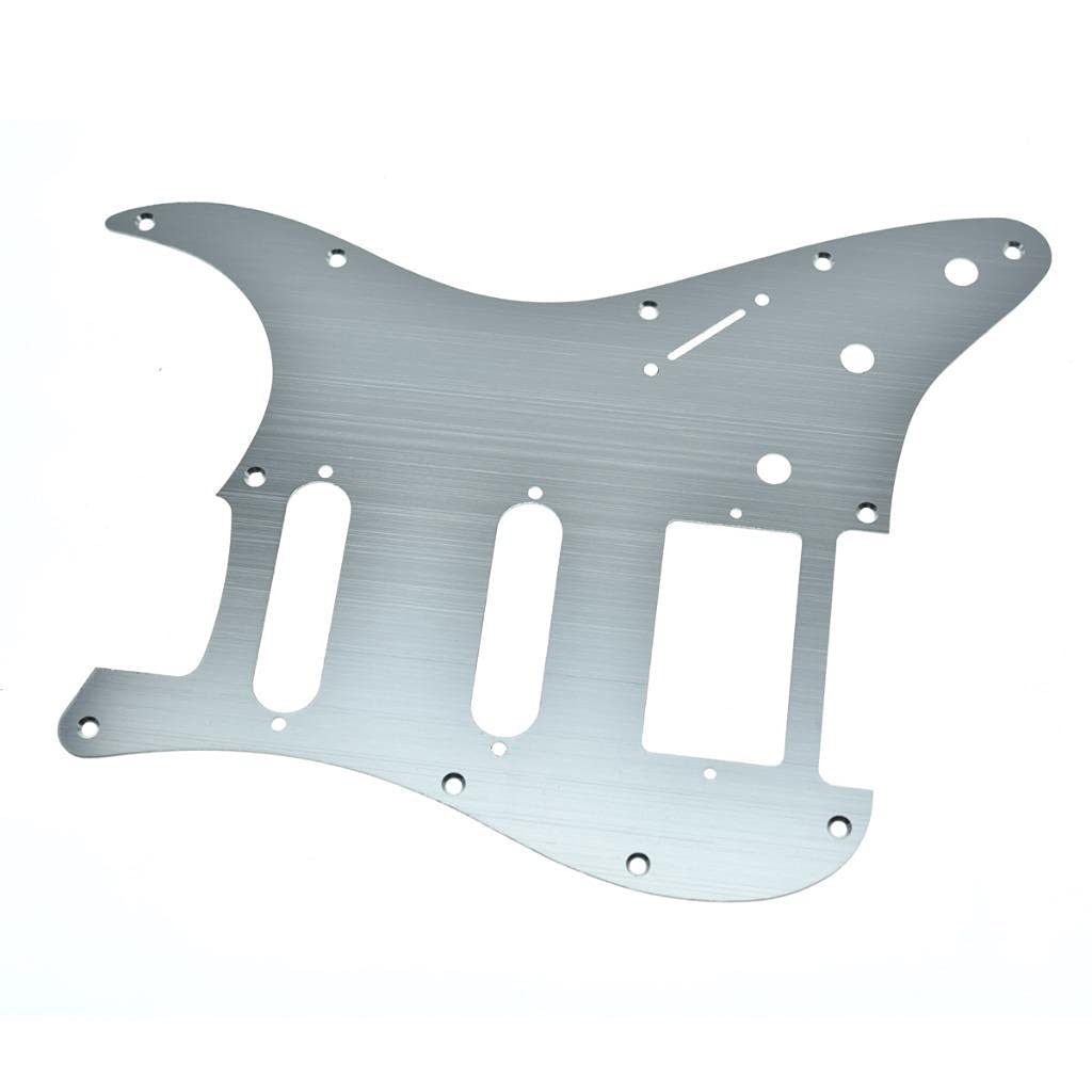 Dopro 11 Hole Aluminum Anodized Modern Style Strat Hss Guitar Pickguard Scratch Plate For American/Mexican Fd Stratocaster Silve