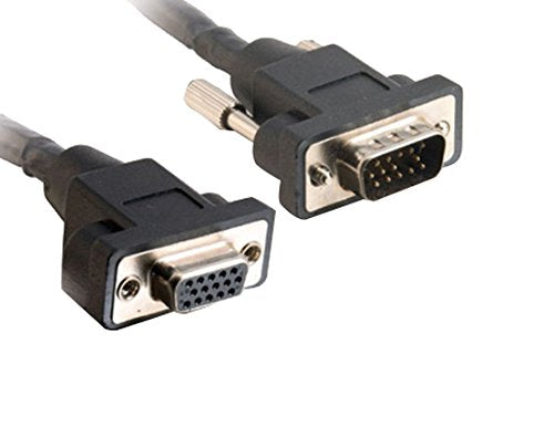 C2G 52094 Panel Mount Hd15 Sxga Male To Sxga Female Monitor Extension Cable, Black (3 Feet, 0.91 Meters)