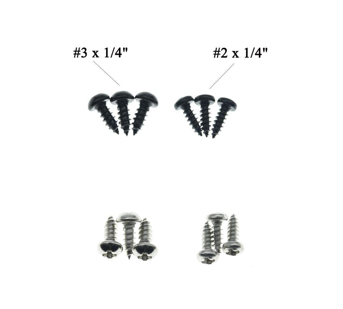 Kaish 20 Pack Premium Stainless Steel American #2 X 1/4'' Phillips Head Guitar Truss Rod Cover Screws For Import Les Paul Lp/Sg