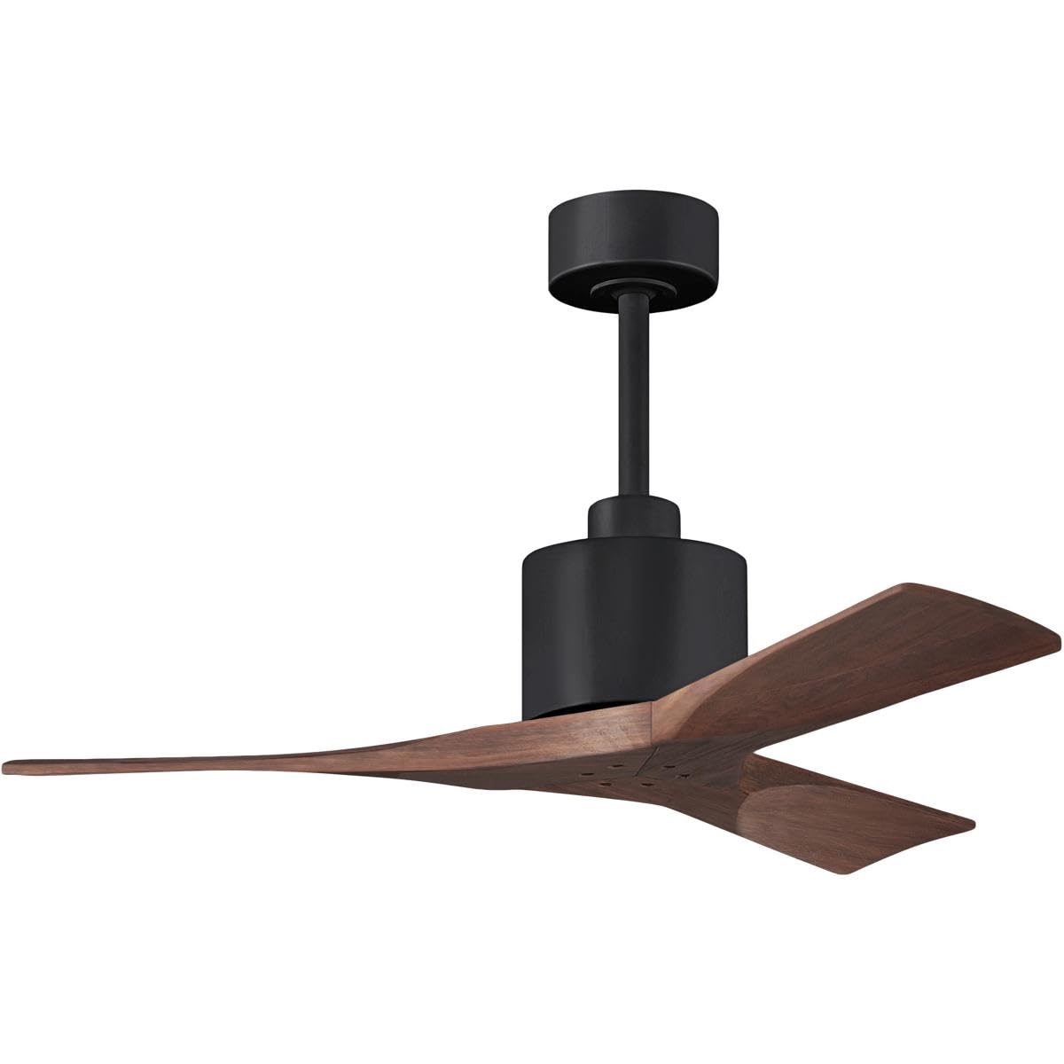 Matthews NK-BK-WA-42 Nan 42 Indoor/Outdoor Damp Locations Ceiling Fan with Remote and Wall Control, 3 Solid Wood Blades, Matte B
