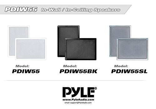 Pyle 150 Watts 5.25'' In Wall / In Ceiling Stereo Speakers   2 Way Flush Mount Stereo Sound Speakers | 5 1/4'' Midbass Speaker