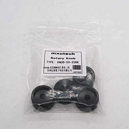 Mxuteuk 4Pcs Black Guitar Knobs Aluminum Alloy Potentiometer Control Knurled Knob Volume Audio Electric Guitar Bass Screw Type 2