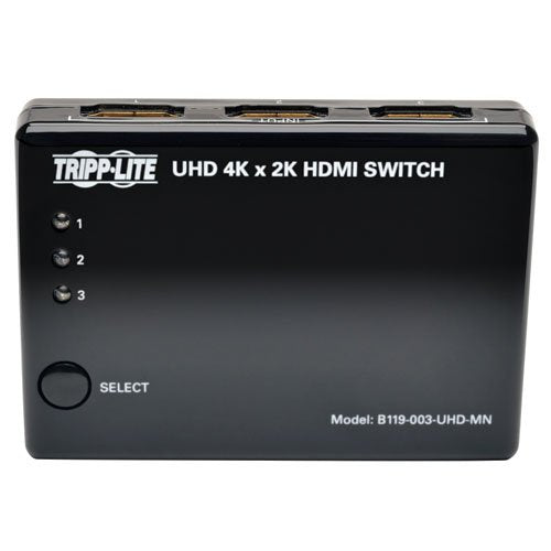 Tripp Lite 3-Port 4K Hdmi Switch For Video & Audio, 3 In 1 Out (F/F), Ir Remote Control, Mini (B119-003-Uhd-Mn),Multicolor
