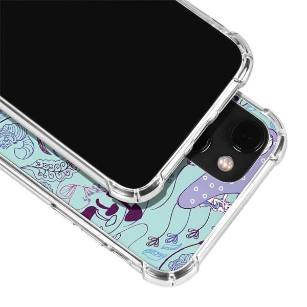 Skinit Clear Phone Case Compatible With Iphone 13   Officially Licensed Disney Alice In Wonderland Mushrooms Design