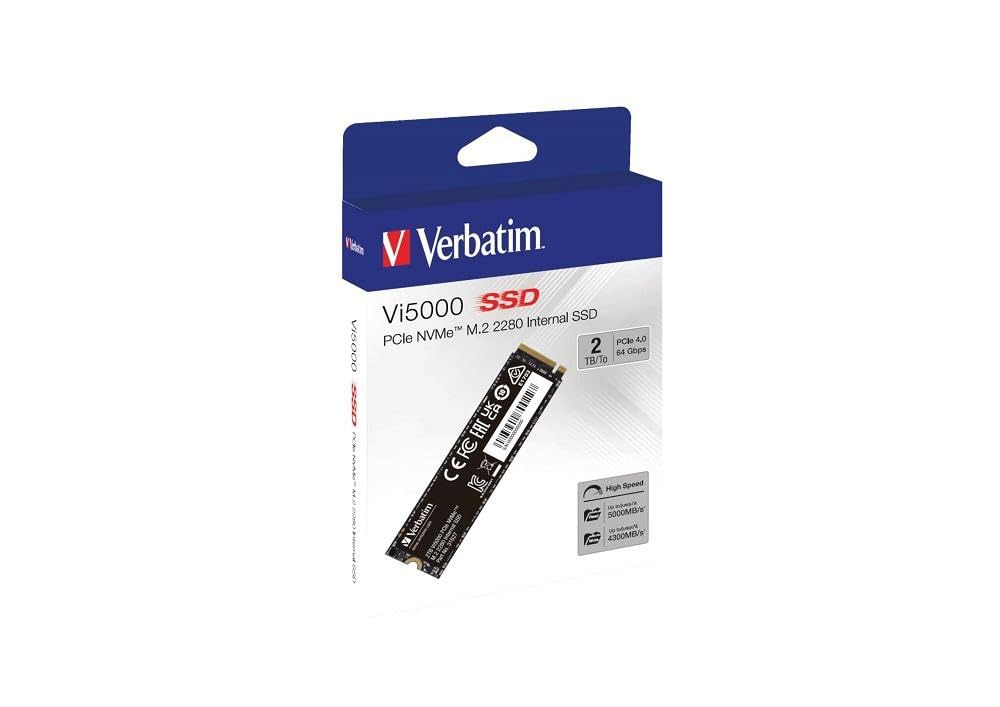 Verbatim 2Tb Ssd Vi5000 Internal Solid State Hard Drive Pcie Nvme M.2 2282