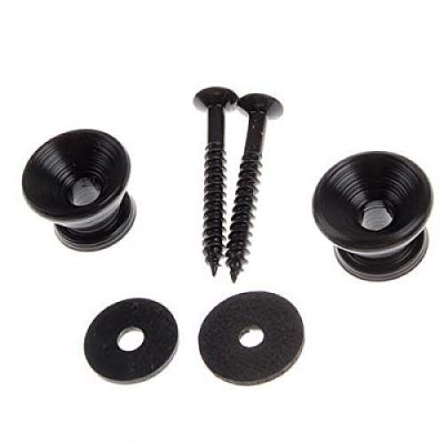ATORSE 2x 2 Black Acoustic Guitar Bass End Pin Strap Lock Buttons