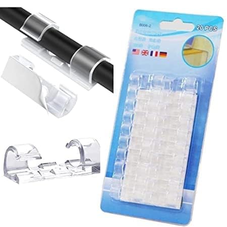 Pamidhar Wire Organizer Cable Management Clips, Cord Hook With Improved Stronger Adhesive Tape Cable Manager, Wire Keeper Clamp