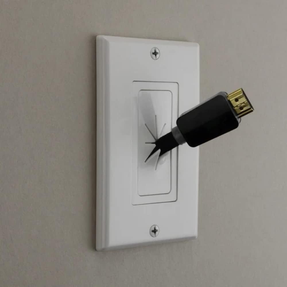 Cmple     Decora Wall Plate 1 Gang Insert With Flexible Opening Single Gang Decor Wall Plate   White