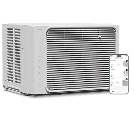 Windmill 6,000 BTU Window Air Conditioner - Cools up to 250 Sq. Ft. - Easy Install, Voice-Enabled, Remote Control & App Control,